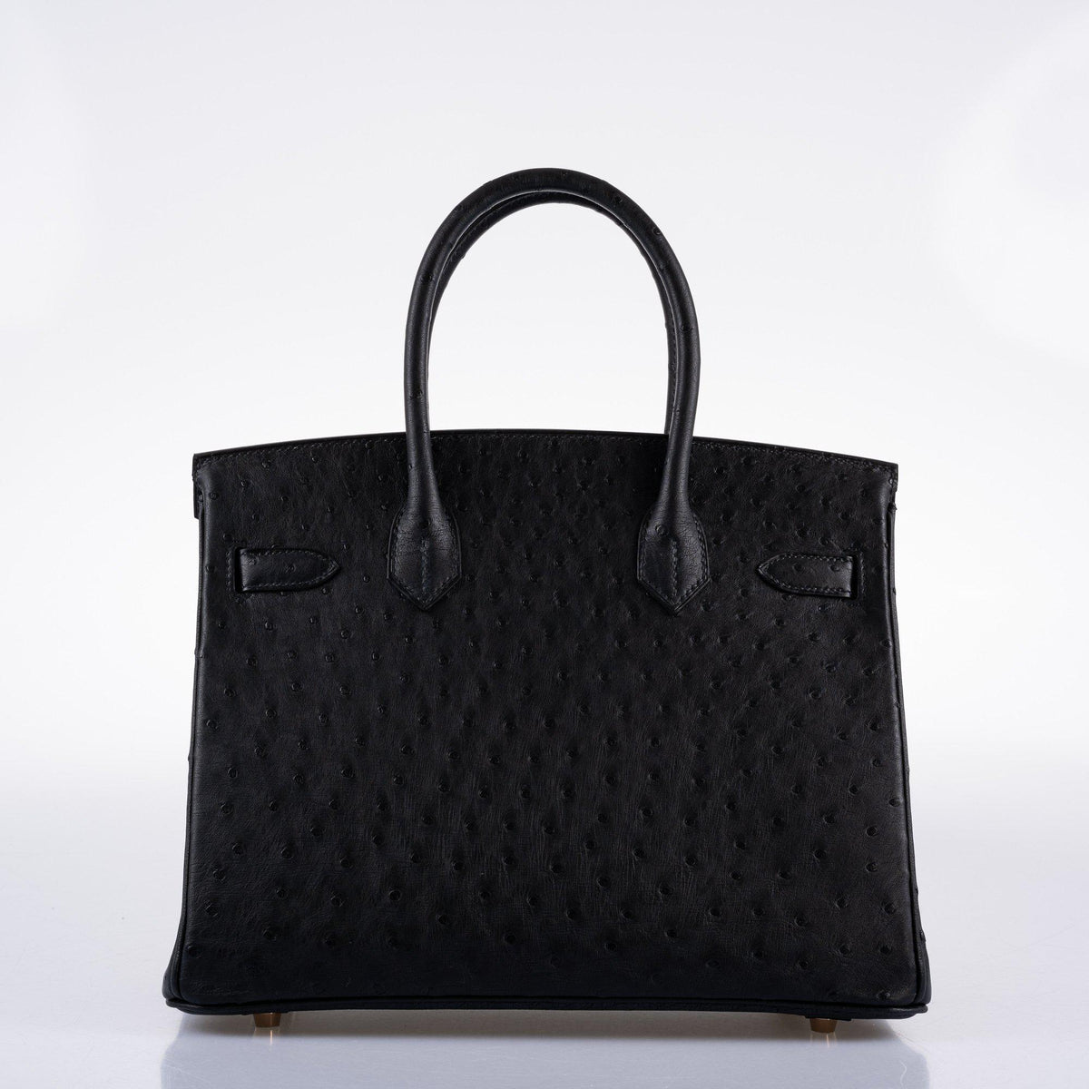 Hermes Birkin 30 Black Ostrich with Rose Gold Hardware Hermes