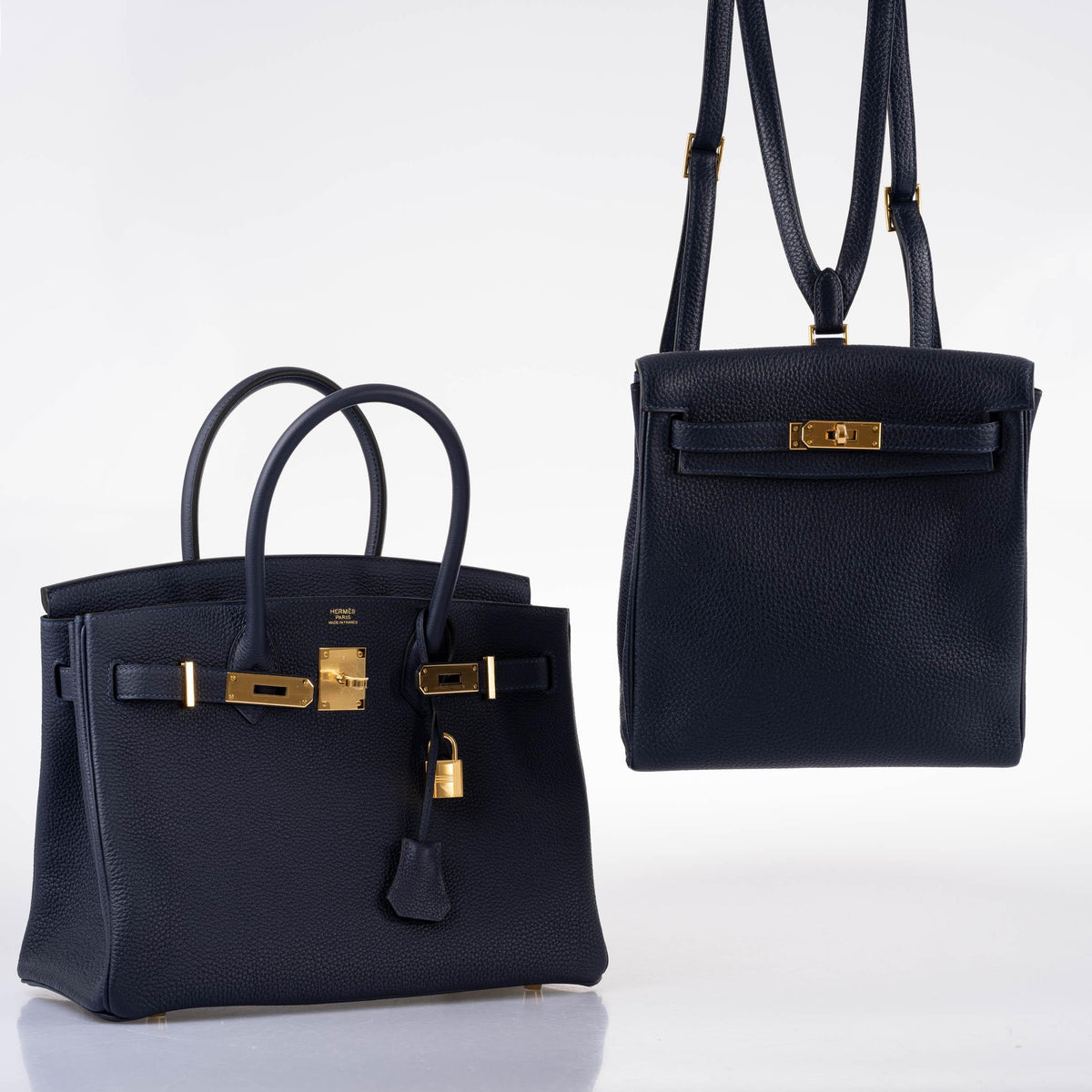 Hermes Birkin 30 Bleu (Blue) Nuit Togo with Gold Hardware Hermes