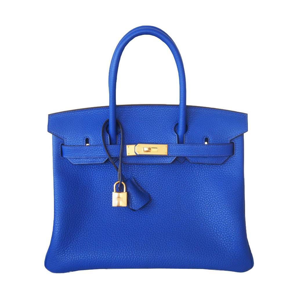 Hermès Birkin 30 Blue Electric Candy Bag GHW BagAg