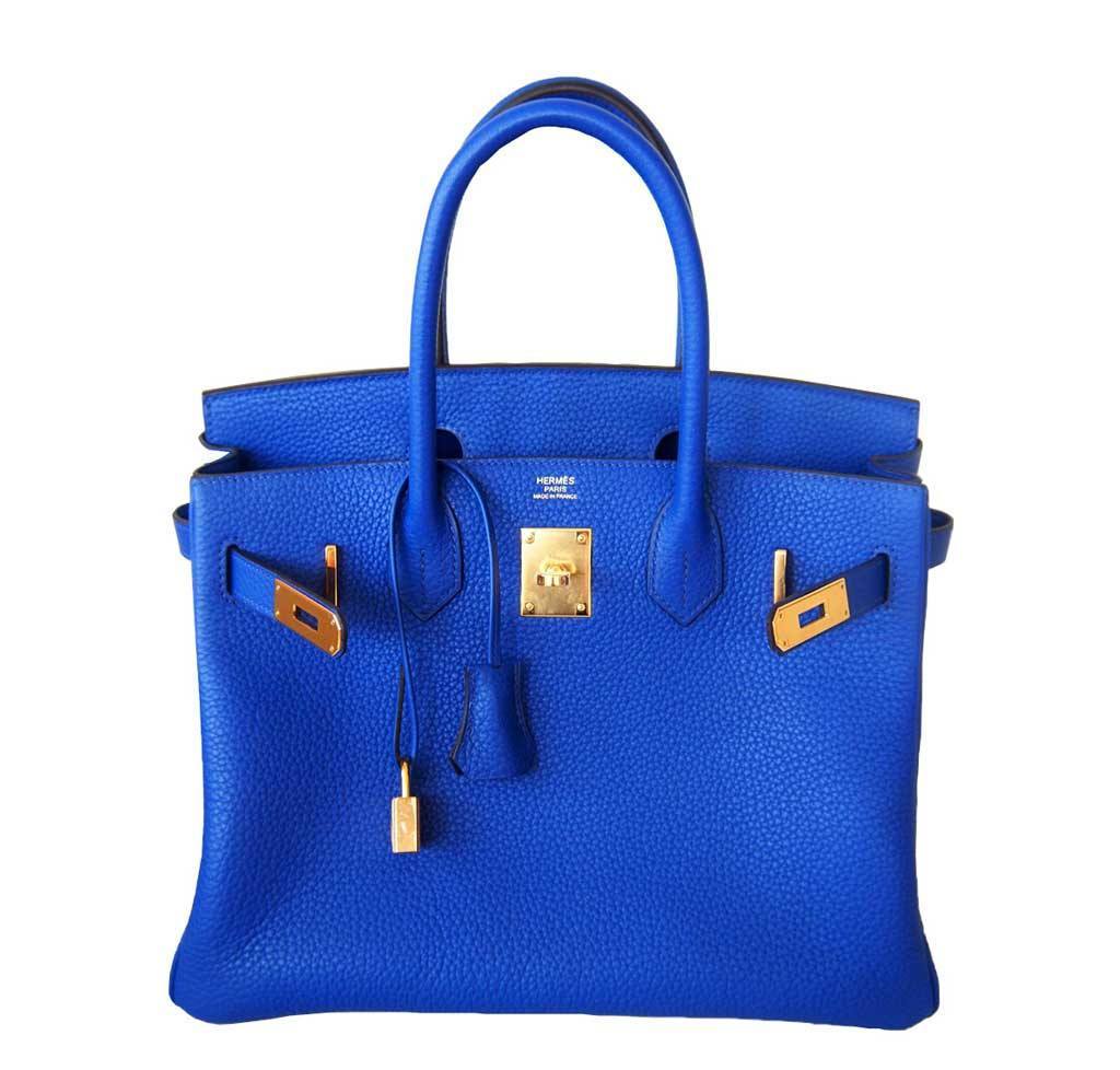 Hermès Birkin 30 Blue Electric Candy Bag GHW BagAg