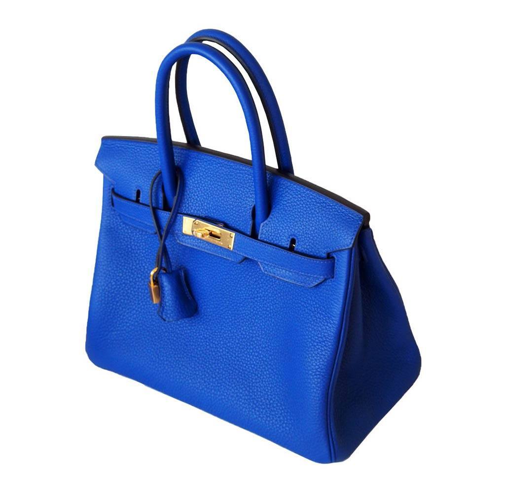 Hermès Birkin 30 Blue Electric Candy Bag GHW BagAg