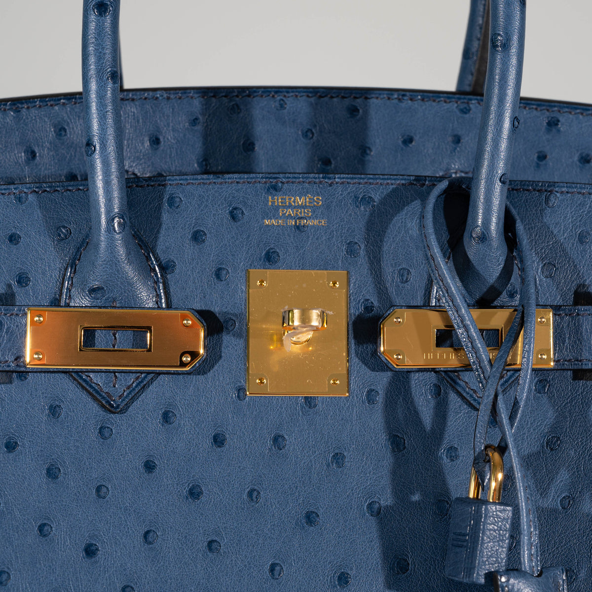 Hermes Birkin 30 Blue Roi Ostrich Gold Hardware Hermes