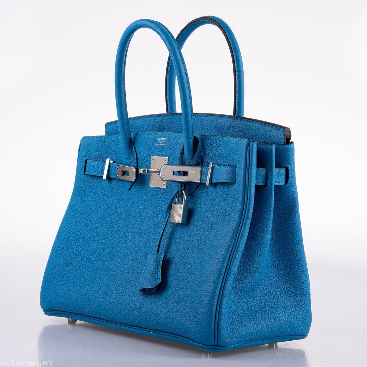 Hermes Birkin 30 Blue Zanzibar Togo with Palladium Hardware Hermes