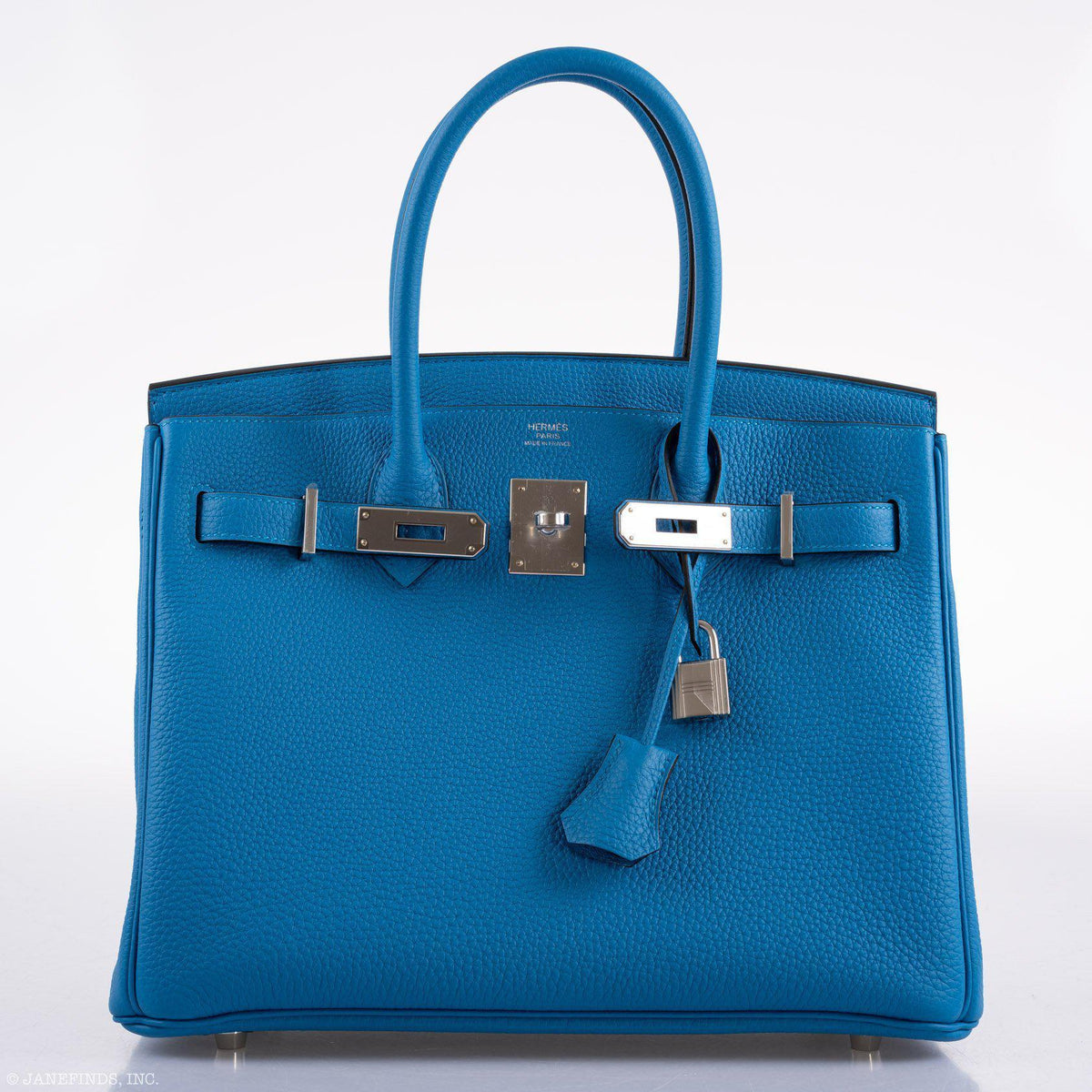 Hermes Birkin 30 Blue Zanzibar Togo with Palladium Hardware Hermes