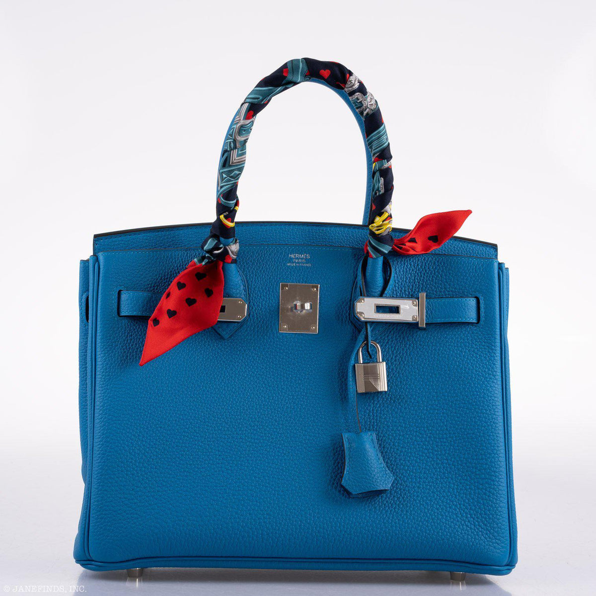 Hermes Birkin 30 Blue Zanzibar Togo with Palladium Hardware Hermes