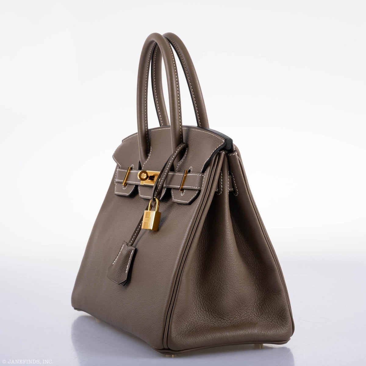 Hermes Birkin 30 Etoupe Navillo leather Gold Hardware Hermes