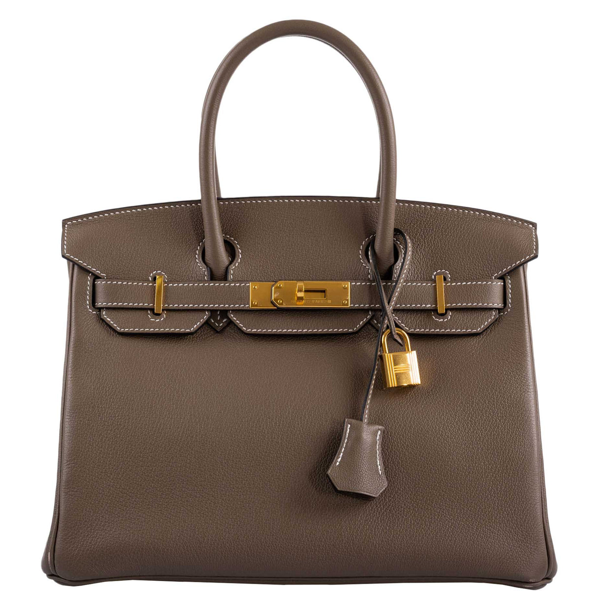 Hermes Birkin 30 Etoupe Navillo leather Gold Hardware Hermes