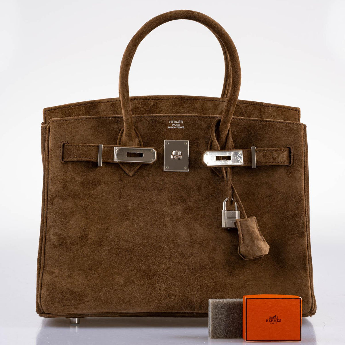 Hermes Birkin 30 Gold Veau Doblis Suede Palladium Hardware Hermes