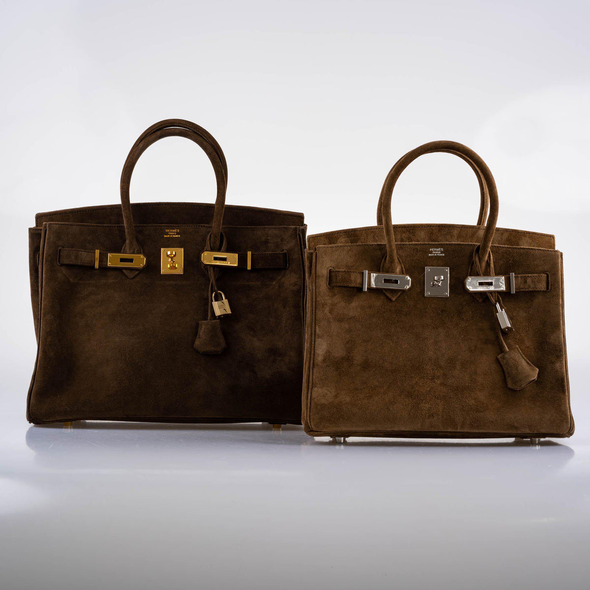 Hermes Birkin 30 Gold Veau Doblis Suede Palladium Hardware Hermes