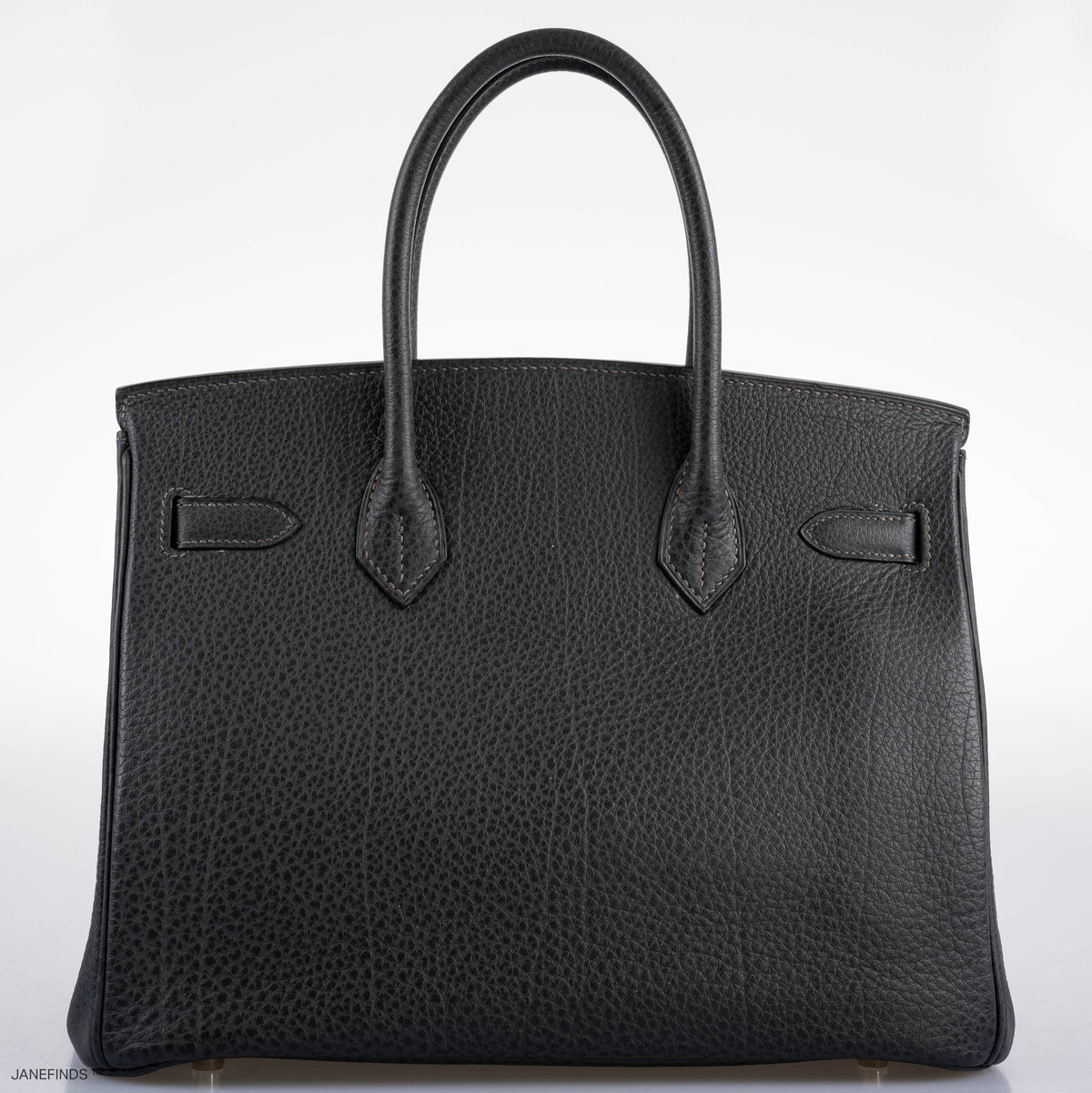 Hermes Birkin 30 Graphite Buffalo with Palladium Hardware Hermes