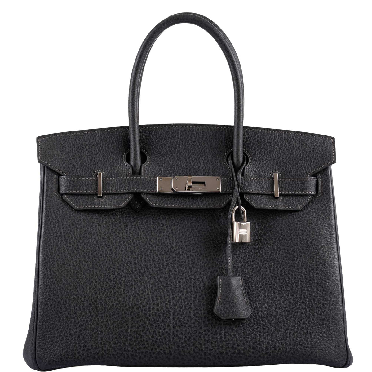 Hermes Birkin 30 Graphite Buffalo with Palladium Hardware Hermes