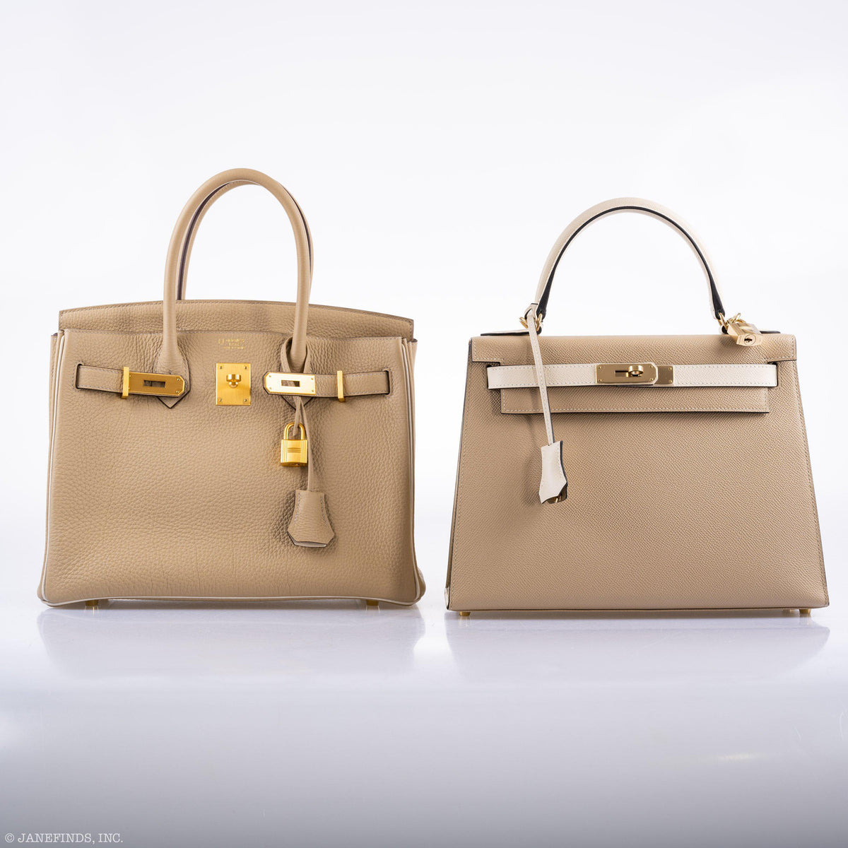 Hermes Birkin 30 HSS Trench & Craie Piping Togo Brushed Gold Hardware Hermes