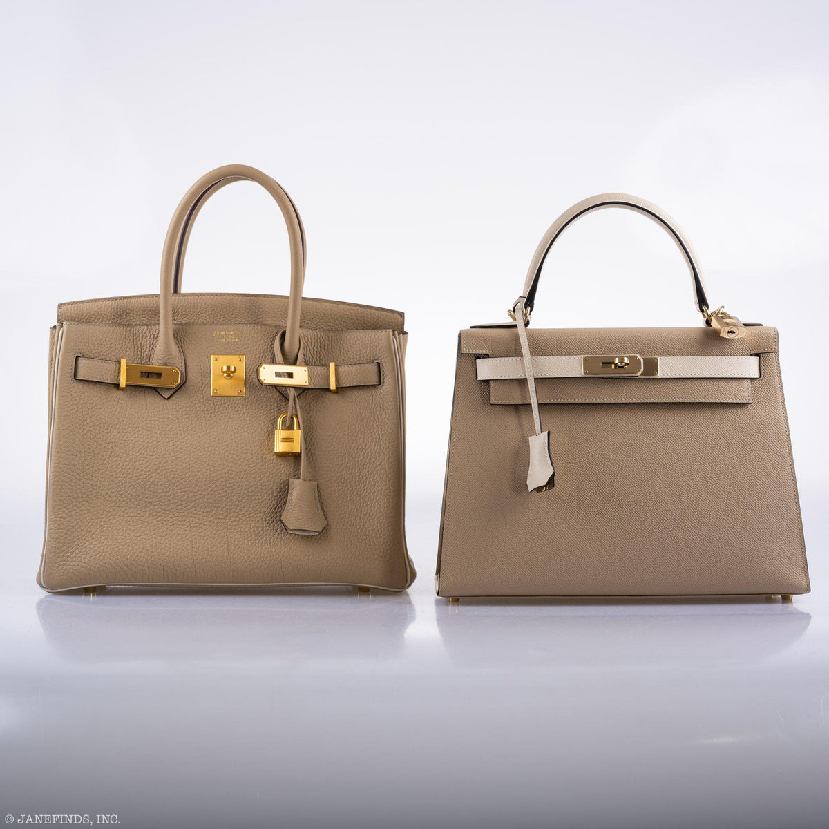 Hermes Birkin 30 HSS Trench & Craie Piping Togo Brushed Gold Hardware Hermes