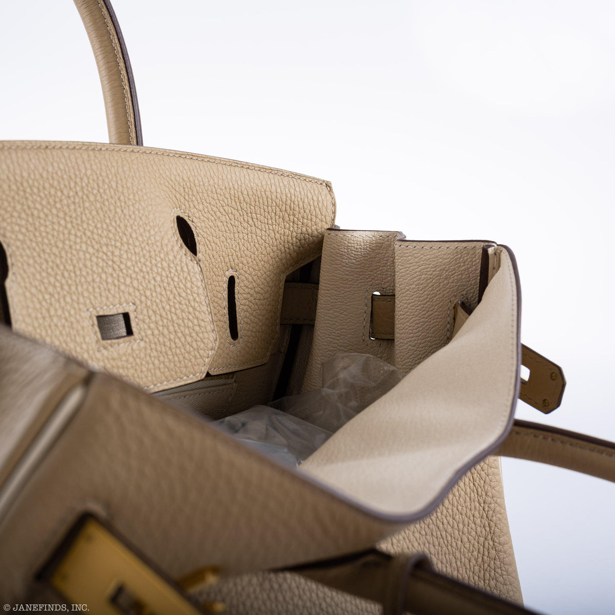 Hermes Birkin 30 HSS Trench & Craie Piping Togo Brushed Gold Hardware Hermes