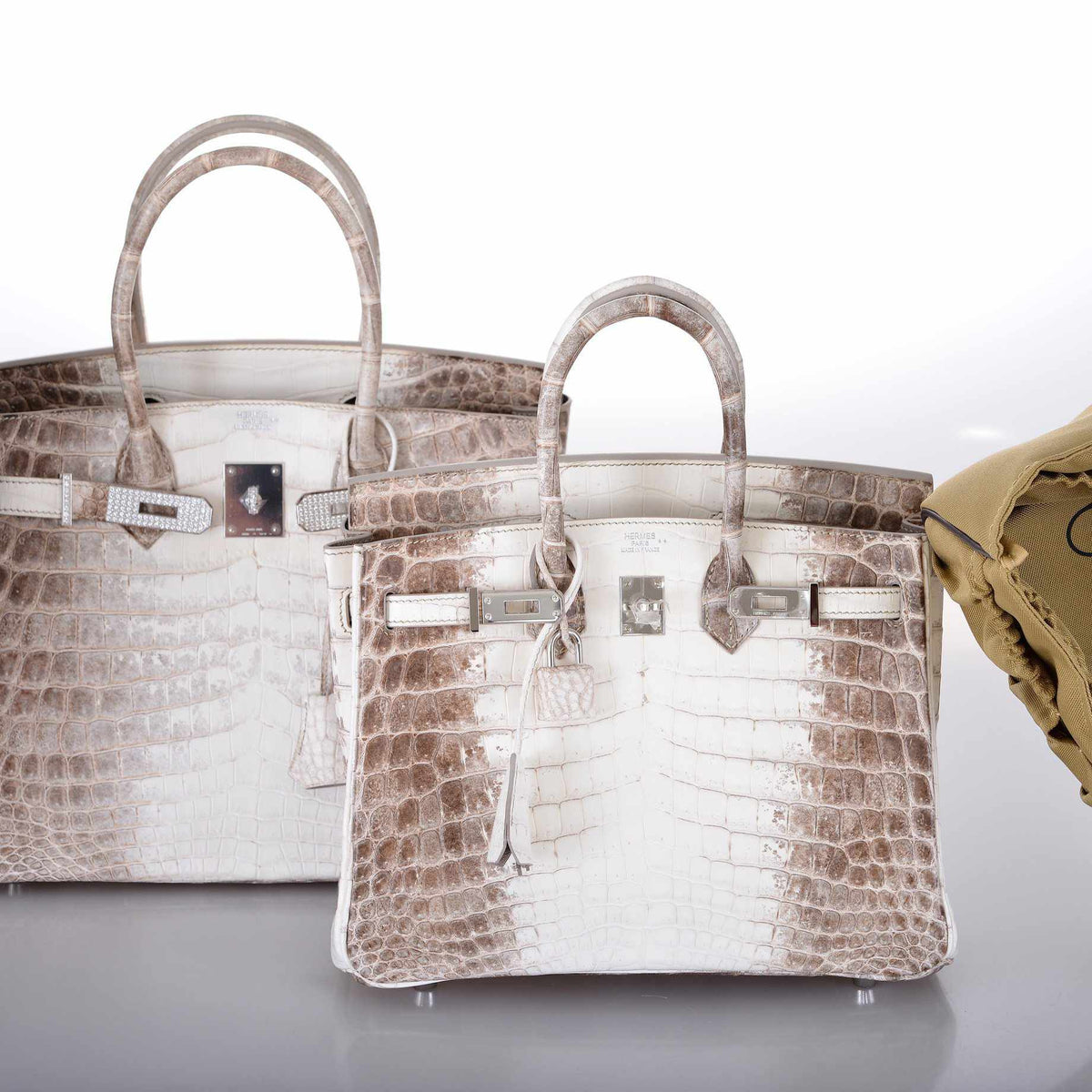 Hermes Birkin 30 Matte Himalayan Niloticus Crocodile with Diamonds & White Gold Hardware Hermes