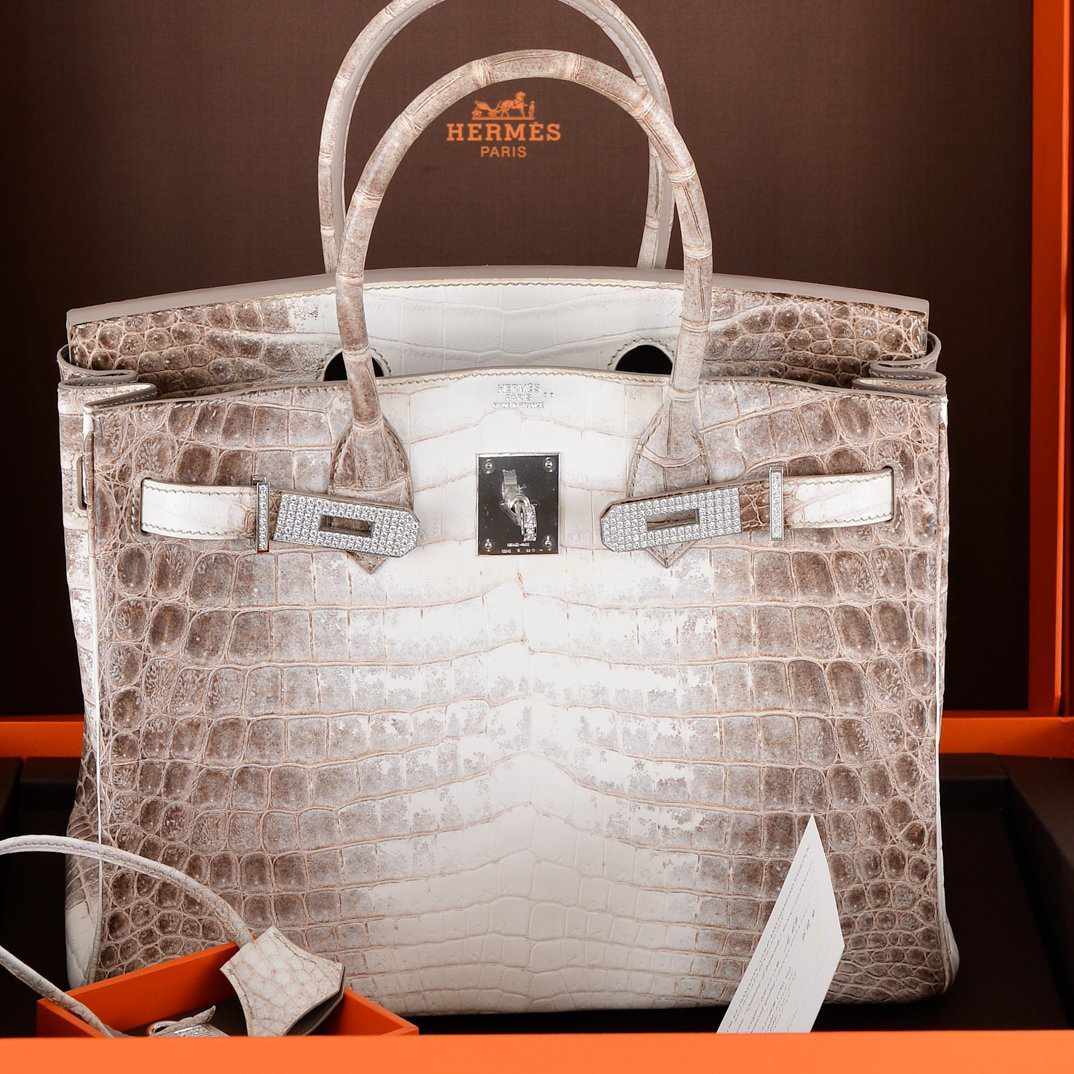 Hermes Birkin 30 Matte Himalayan Niloticus Crocodile with Diamonds & White Gold Hardware Hermes
