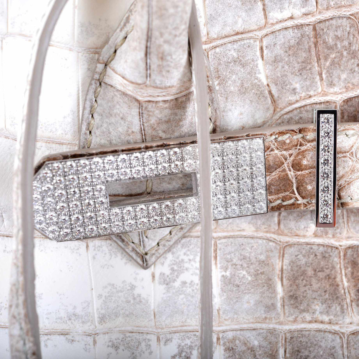 Hermes Birkin 30 Matte Himalayan Niloticus Crocodile with Diamonds & White Gold Hardware Hermes