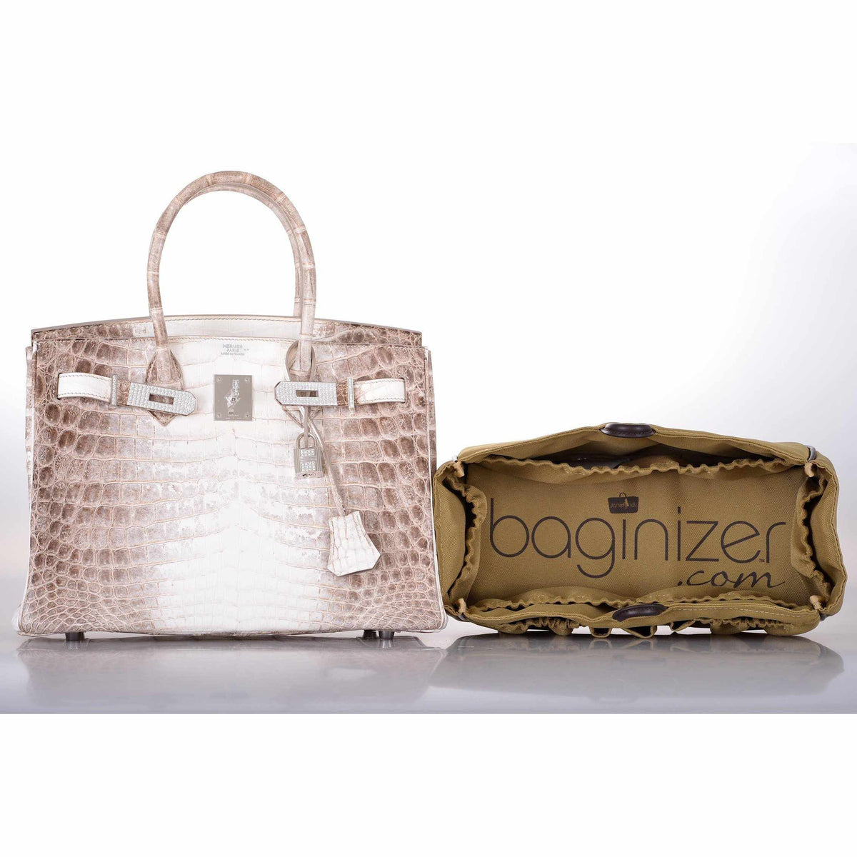 Hermes Birkin 30 Matte Himalayan Niloticus Crocodile with Diamonds & White Gold Hardware Hermes