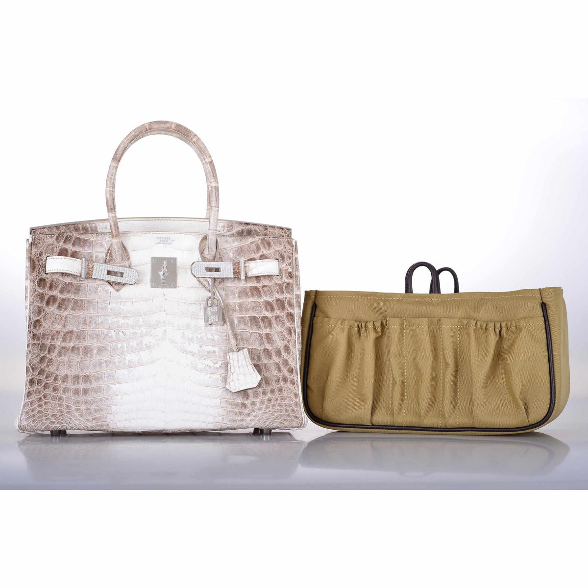 Hermes Birkin 30 Matte Himalayan Niloticus Crocodile with Diamonds & White Gold Hardware Hermes