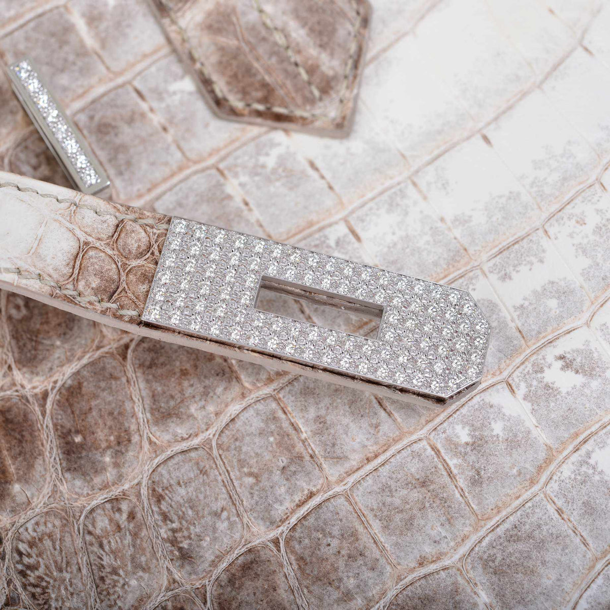 Hermes Birkin 30 Matte Himalayan Niloticus Crocodile with Diamonds & White Gold Hardware Hermes