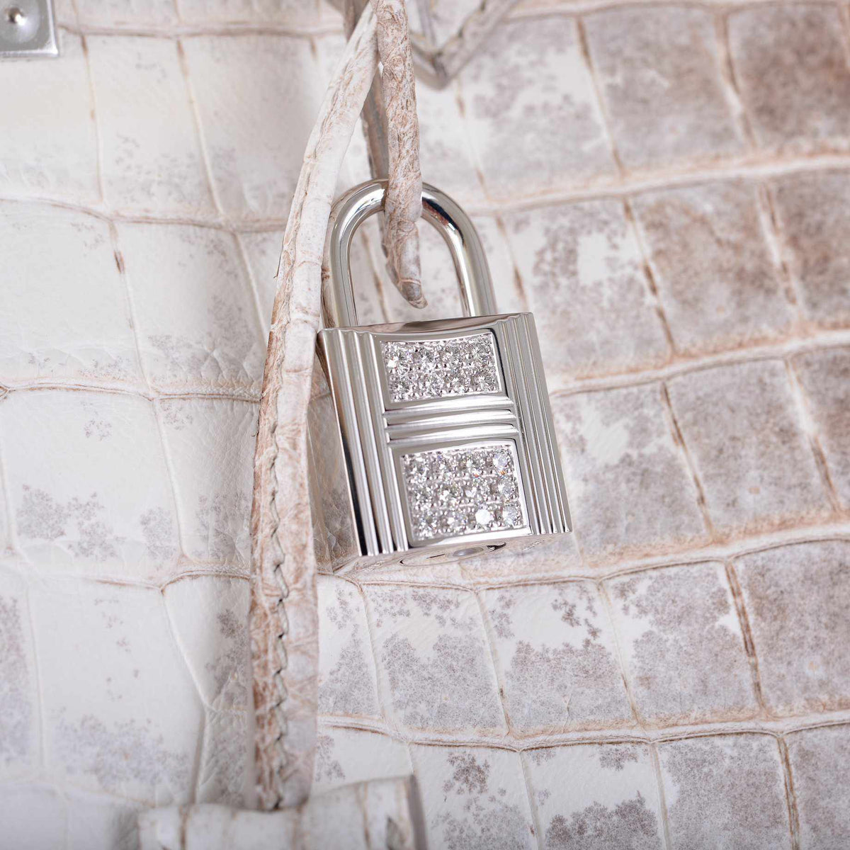Hermes Birkin 30 Matte Himalayan Niloticus Crocodile with Diamonds & White Gold Hardware Hermes