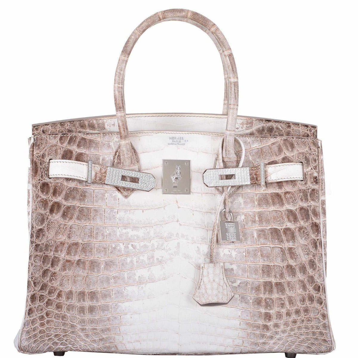 Hermes Birkin 30 Matte Himalayan Niloticus Crocodile with Diamonds & White Gold Hardware Hermes
