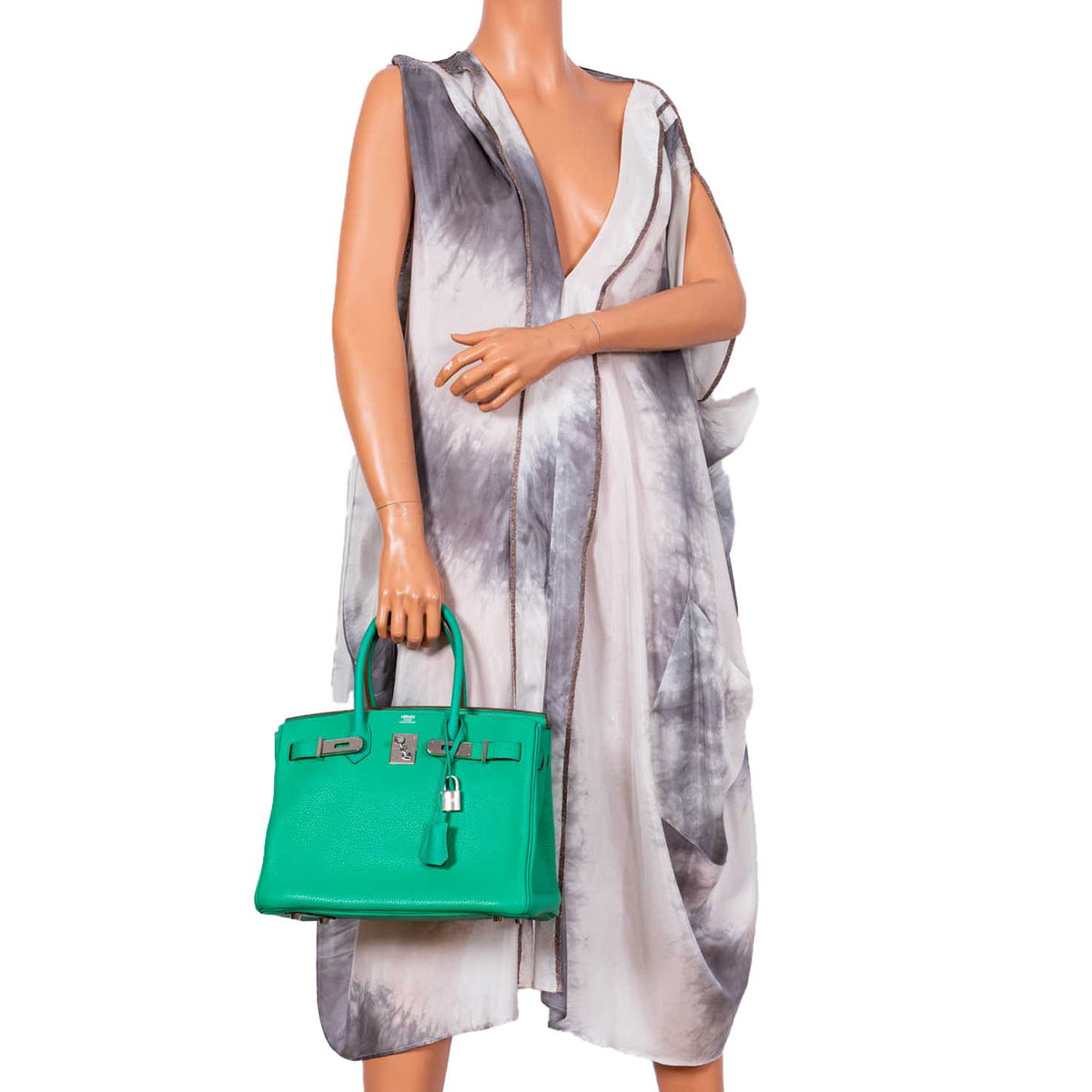 Hermes Birkin 30 Menthe Clemence with Palladium Hardware Hermes