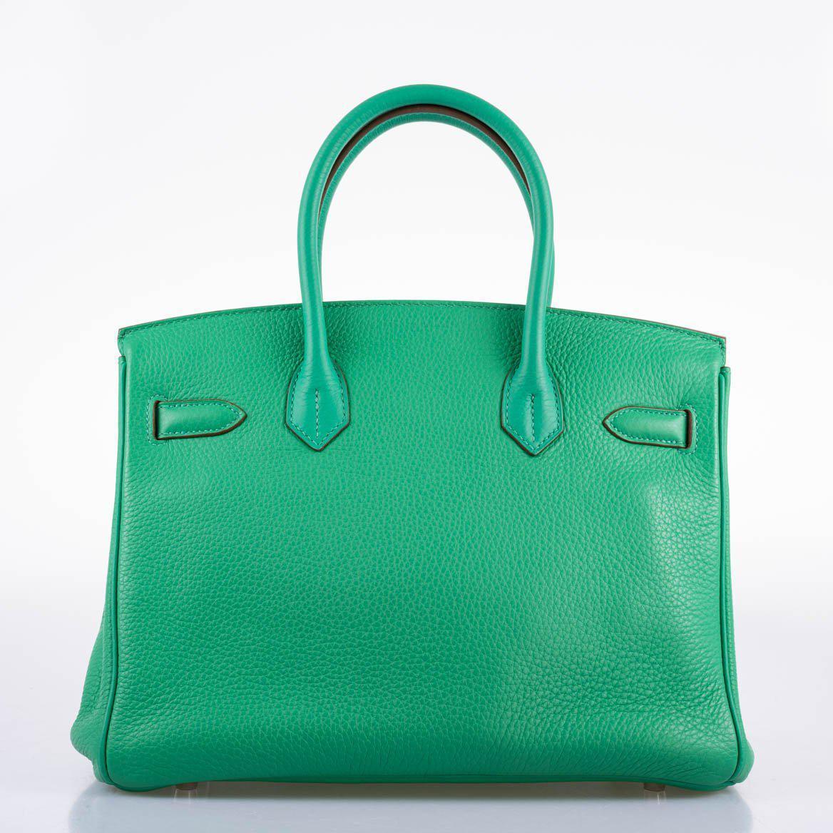Hermes Birkin 30 Menthe Clemence with Palladium Hardware Hermes