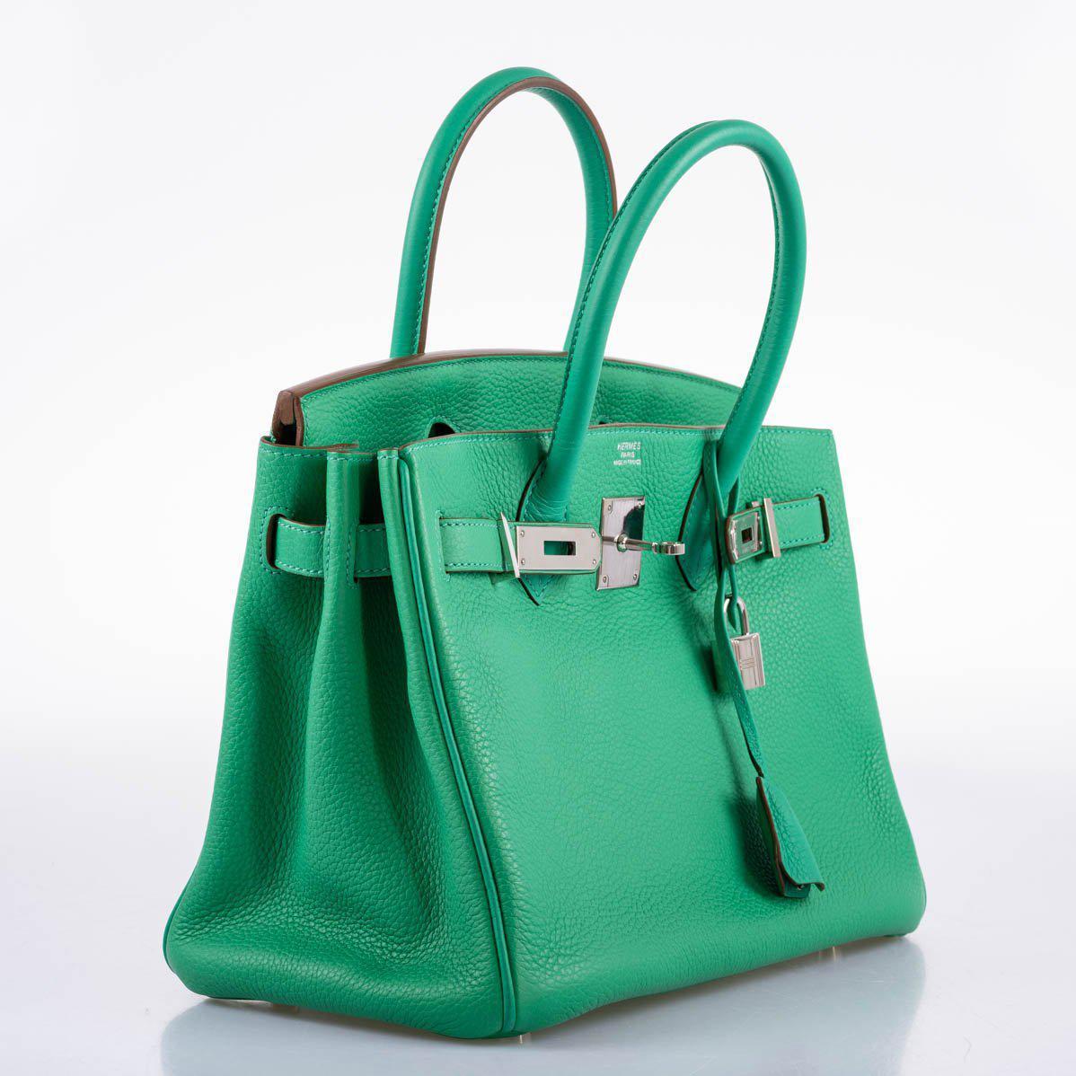 Hermes Birkin 30 Menthe Clemence with Palladium Hardware Hermes