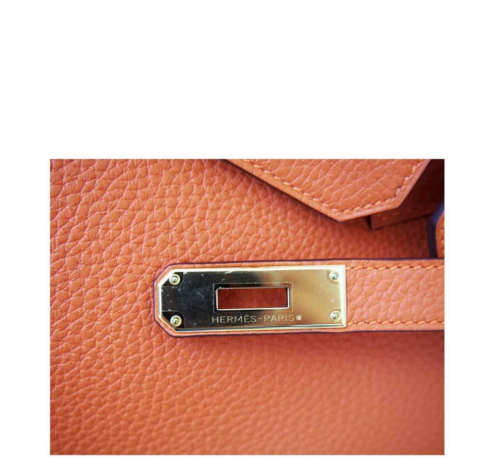 Hermès Birkin 30 Bag Orange Togo Leather BagAg