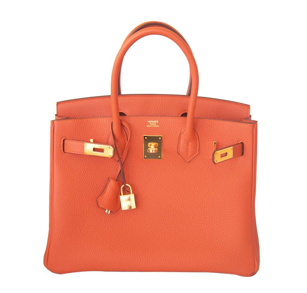 Hermès Birkin 30 Bag Orange Togo Leather BagAg