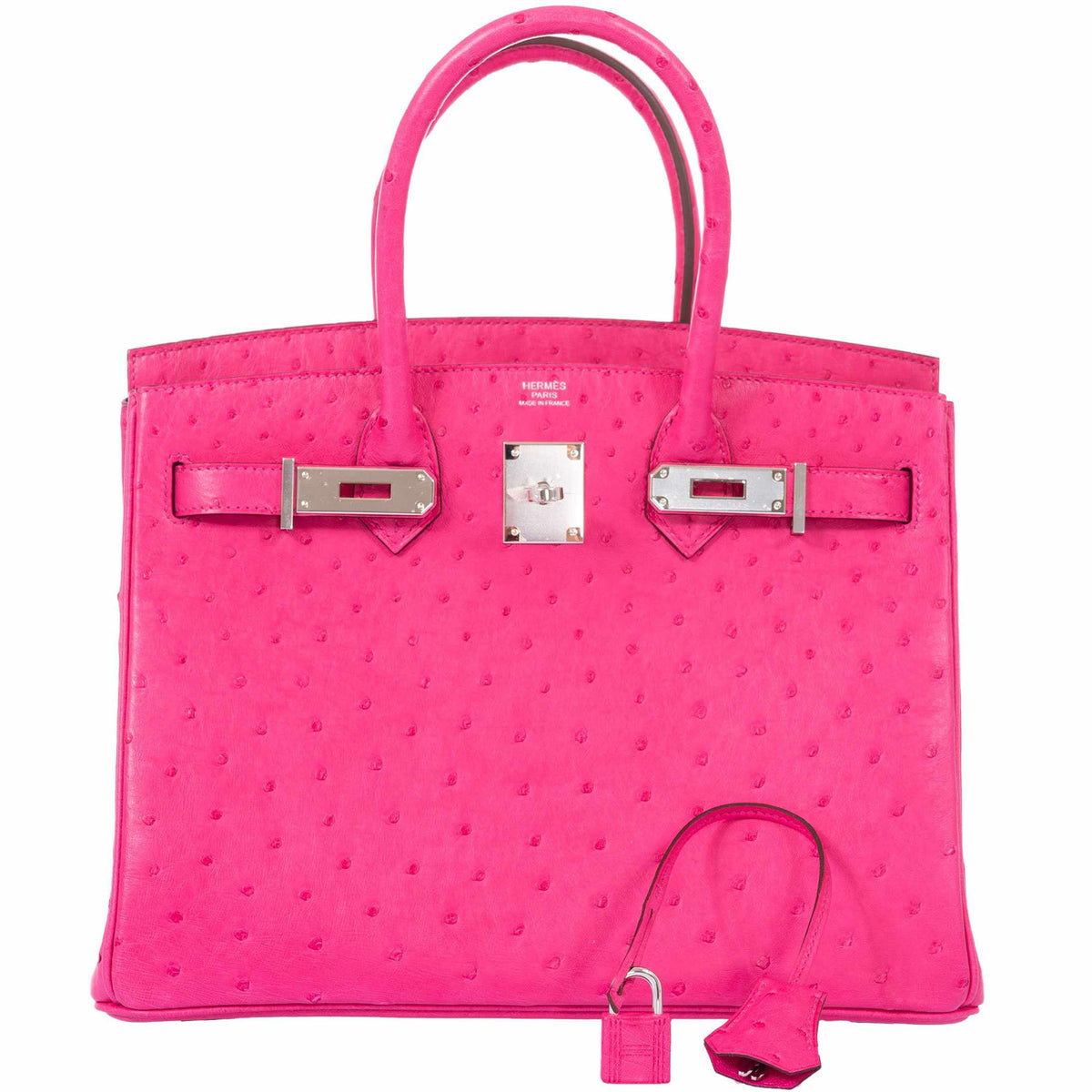 Hermes Birkin 30 Rose Tyrien Ostrich Palladium Hardware Hermes