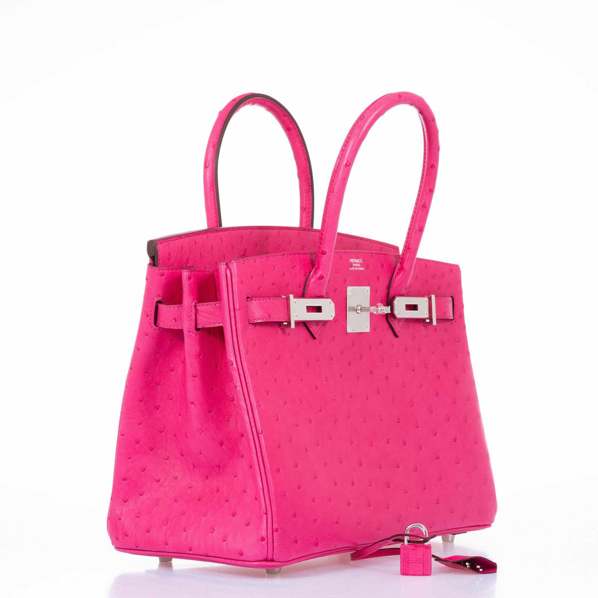 Hermes Birkin 30 Rose Tyrien Ostrich Palladium Hardware Hermes