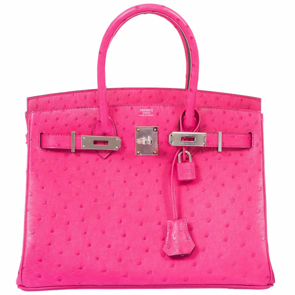 Hermes Birkin 30 Rose Tyrien Ostrich Palladium Hardware Hermes
