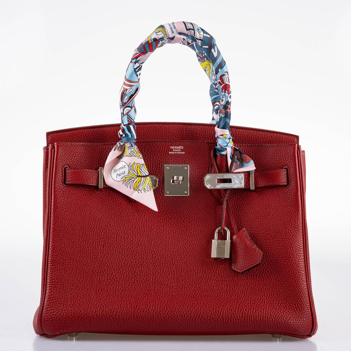 Hermes Birkin 30 Rouge Garance Togo with Palladium Hardware Hermes