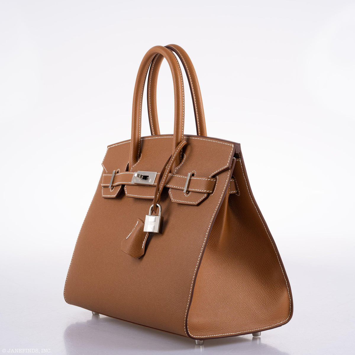 Hermes Birkin 30 Sellier Gold Madame Grain leather Palladium Hardware Hermes