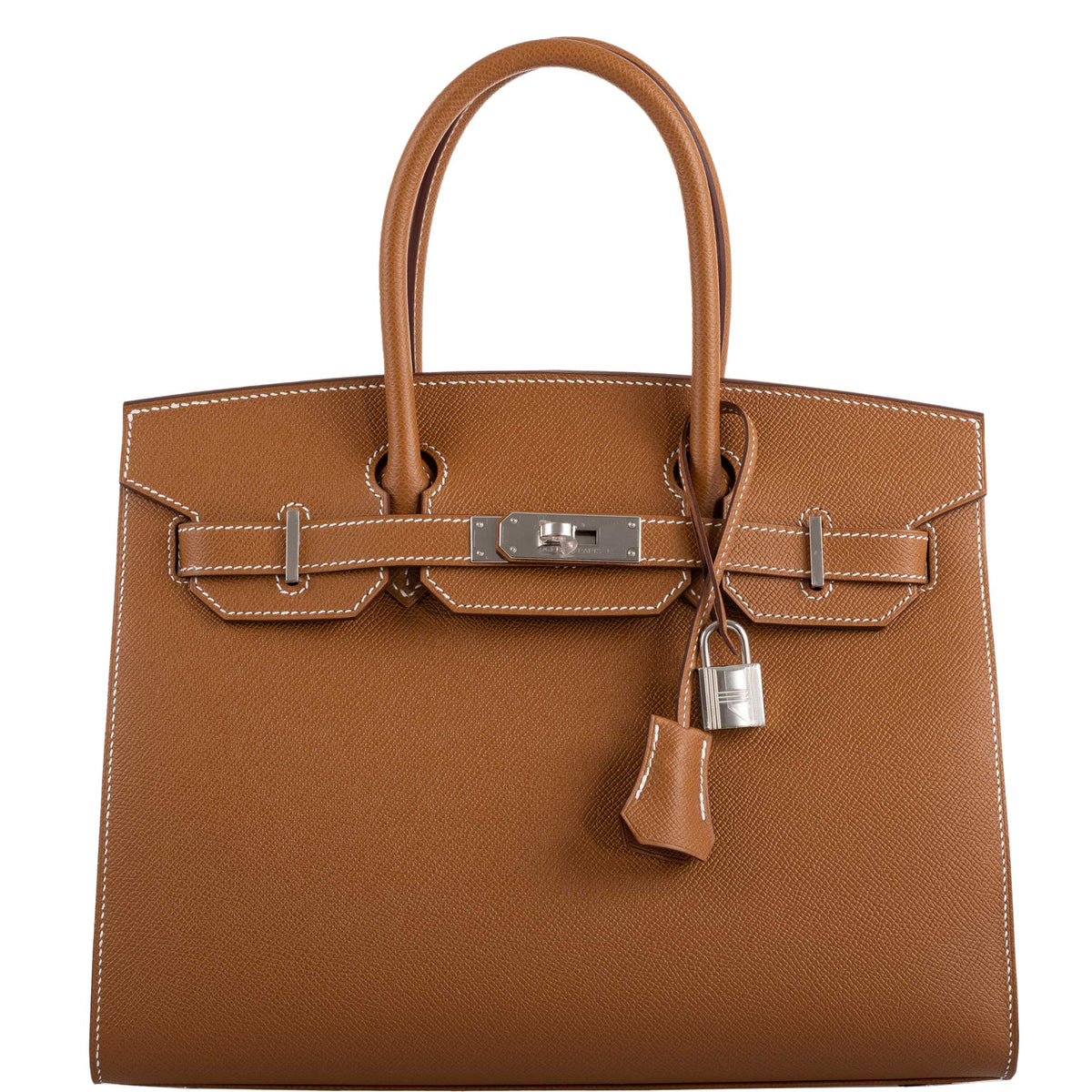 Hermes Birkin 30 Sellier Gold Madame Grain leather Palladium Hardware Hermes