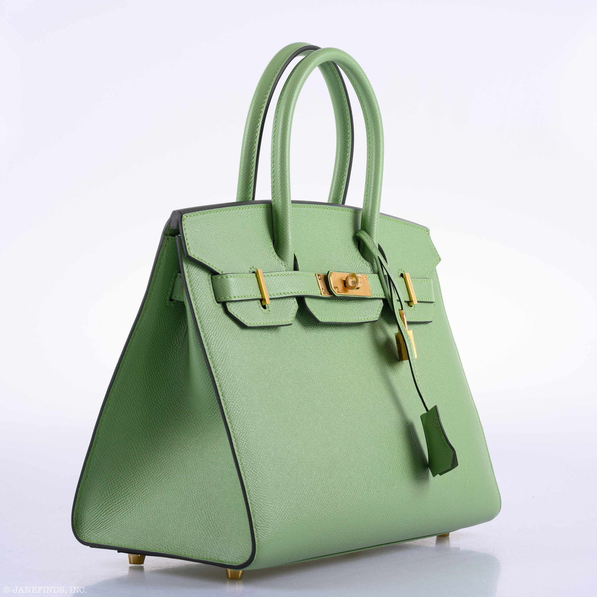 Hermes Birkin 30 Sellier Vert Criquet Madame Grain Gold Hardware Hermes