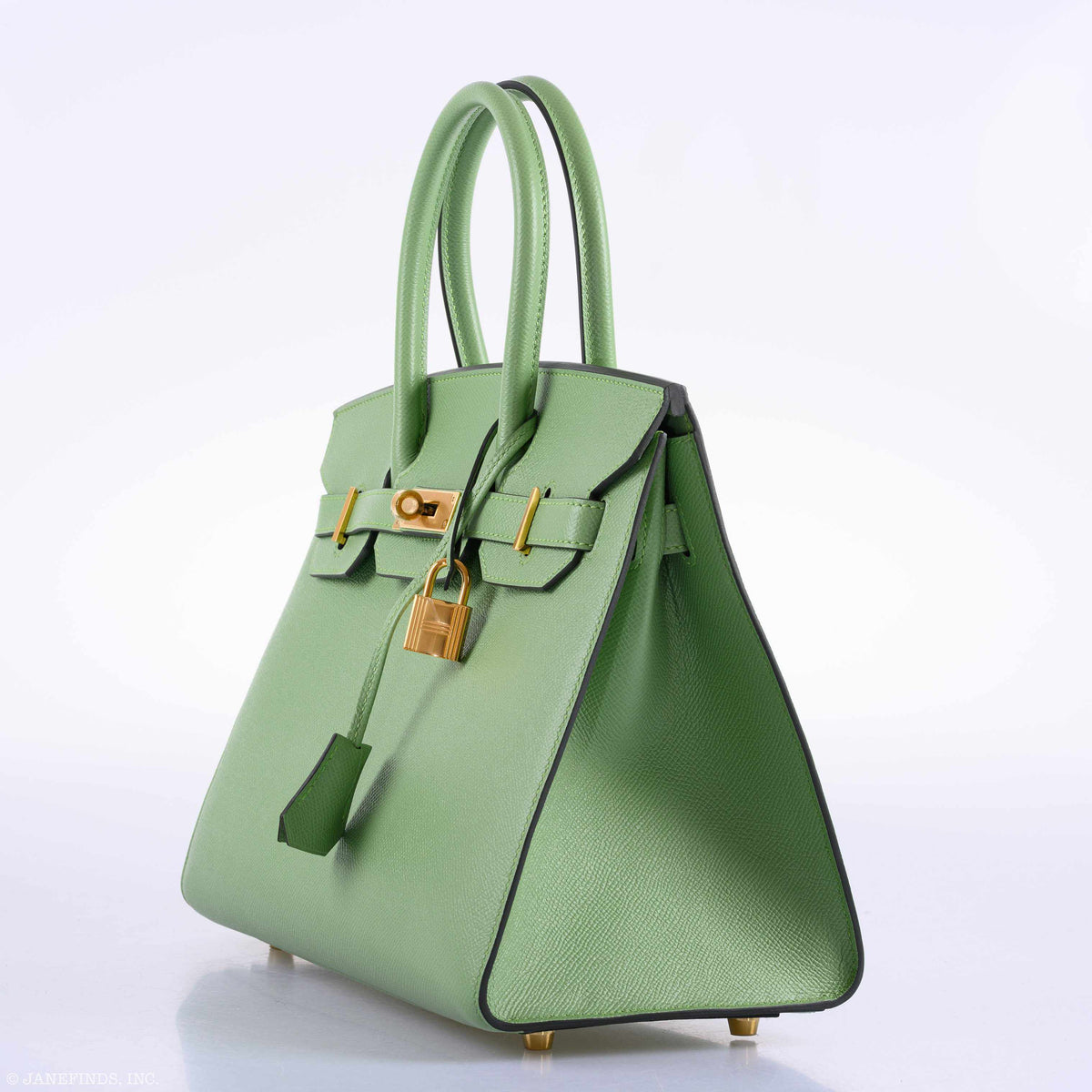 Hermes Birkin 30 Sellier Vert Criquet Madame Grain Gold Hardware Hermes