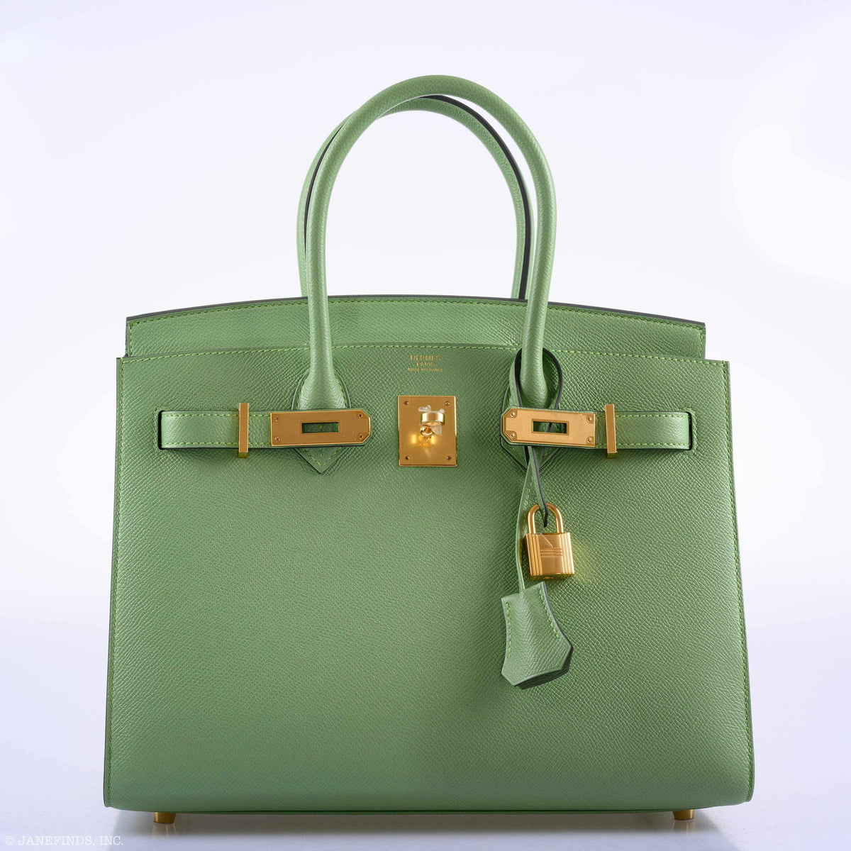 Hermes Birkin 30 Sellier Vert Criquet Madame Grain Gold Hardware Hermes