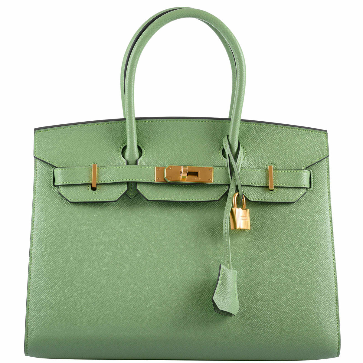 Hermes Birkin 30 Sellier Vert Criquet Madame Grain Gold Hardware Hermes