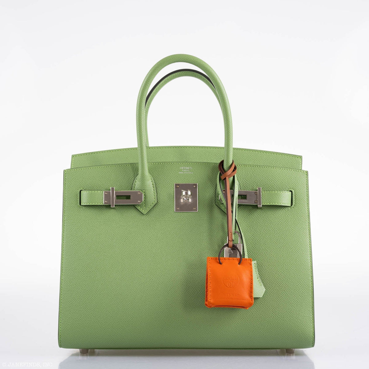 Hermes Birkin 30 Sellier Vert Criquet Madame Grain Palladium Hardware Hermes