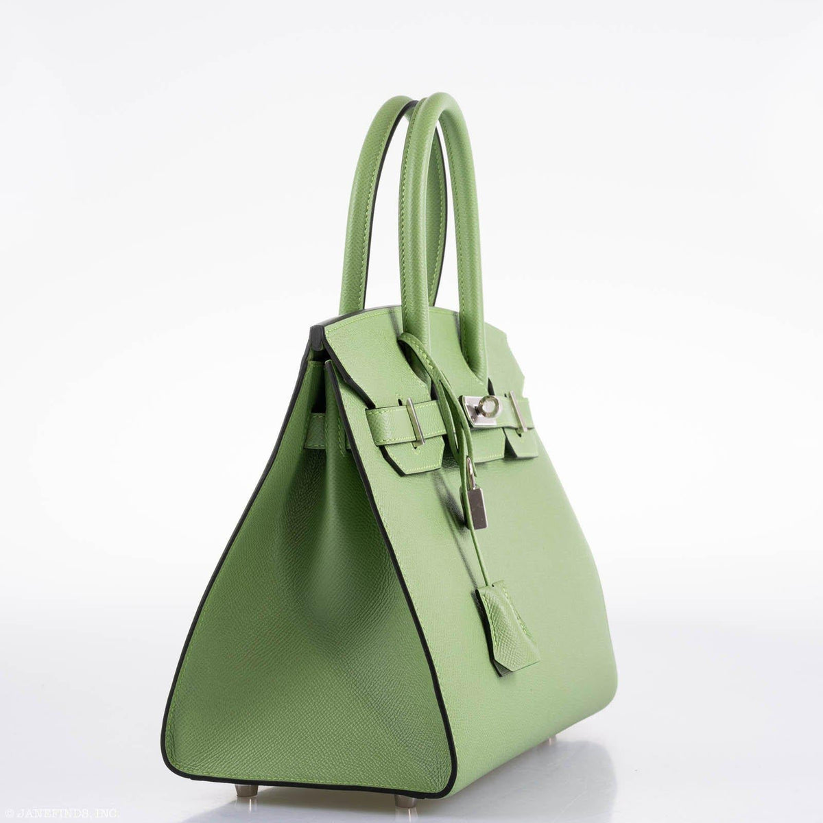 Hermes Birkin 30 Sellier Vert Criquet Madame Grain Palladium Hardware Hermes