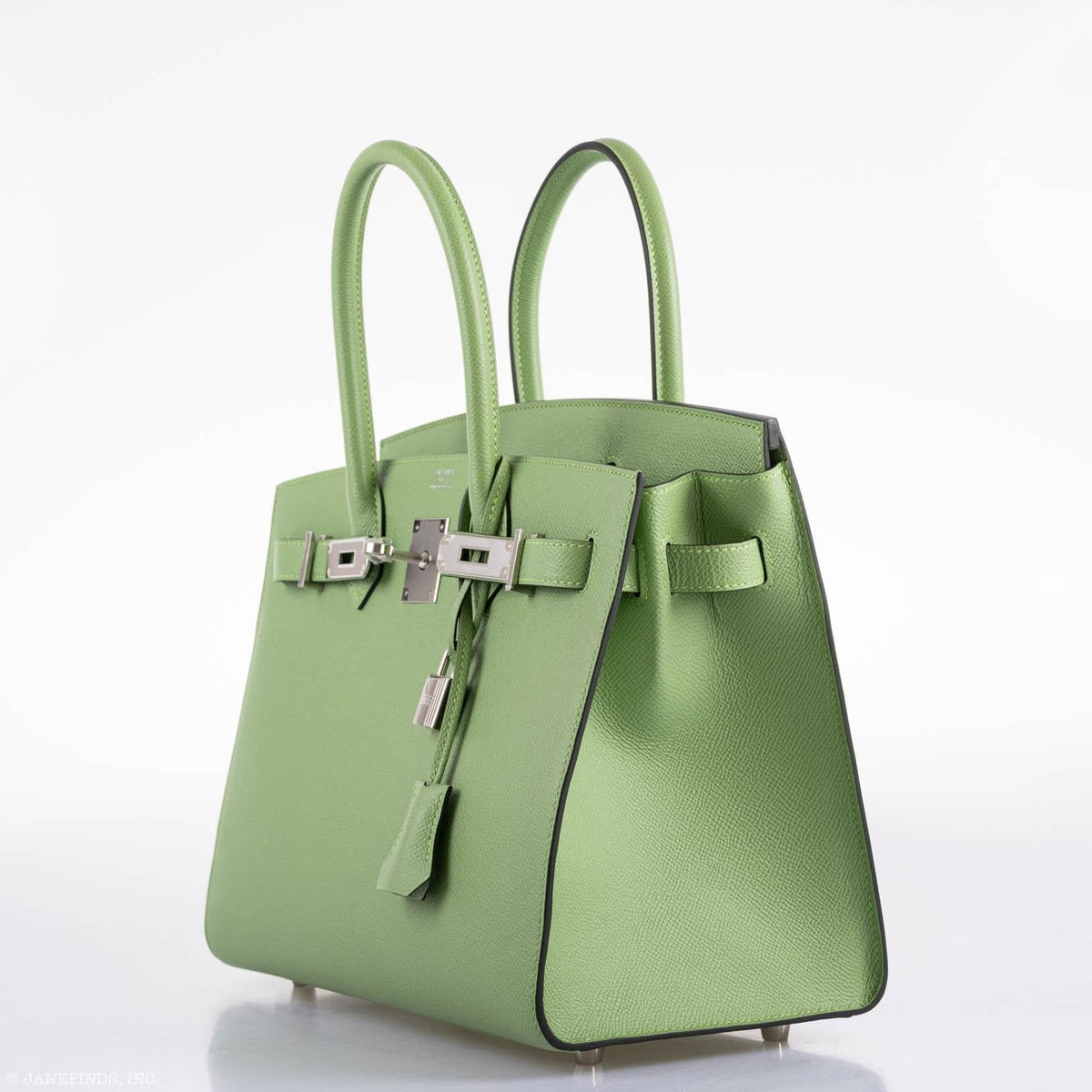 Hermes Birkin 30 Sellier Vert Criquet Madame Grain Palladium Hardware Hermes