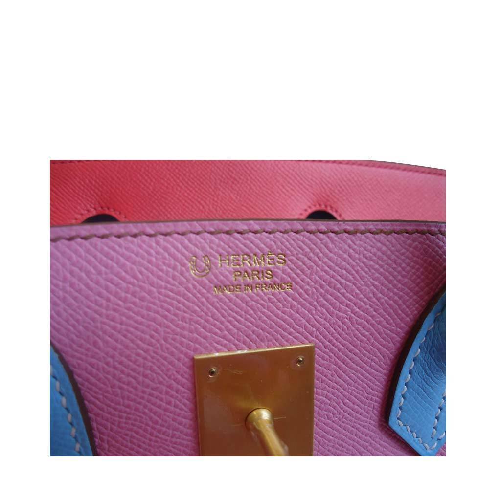 Hermes Birkin 30 HSS Special Order Pink Celeste & Rose Jaipur Epsom Leather Gold Hardware BagAg