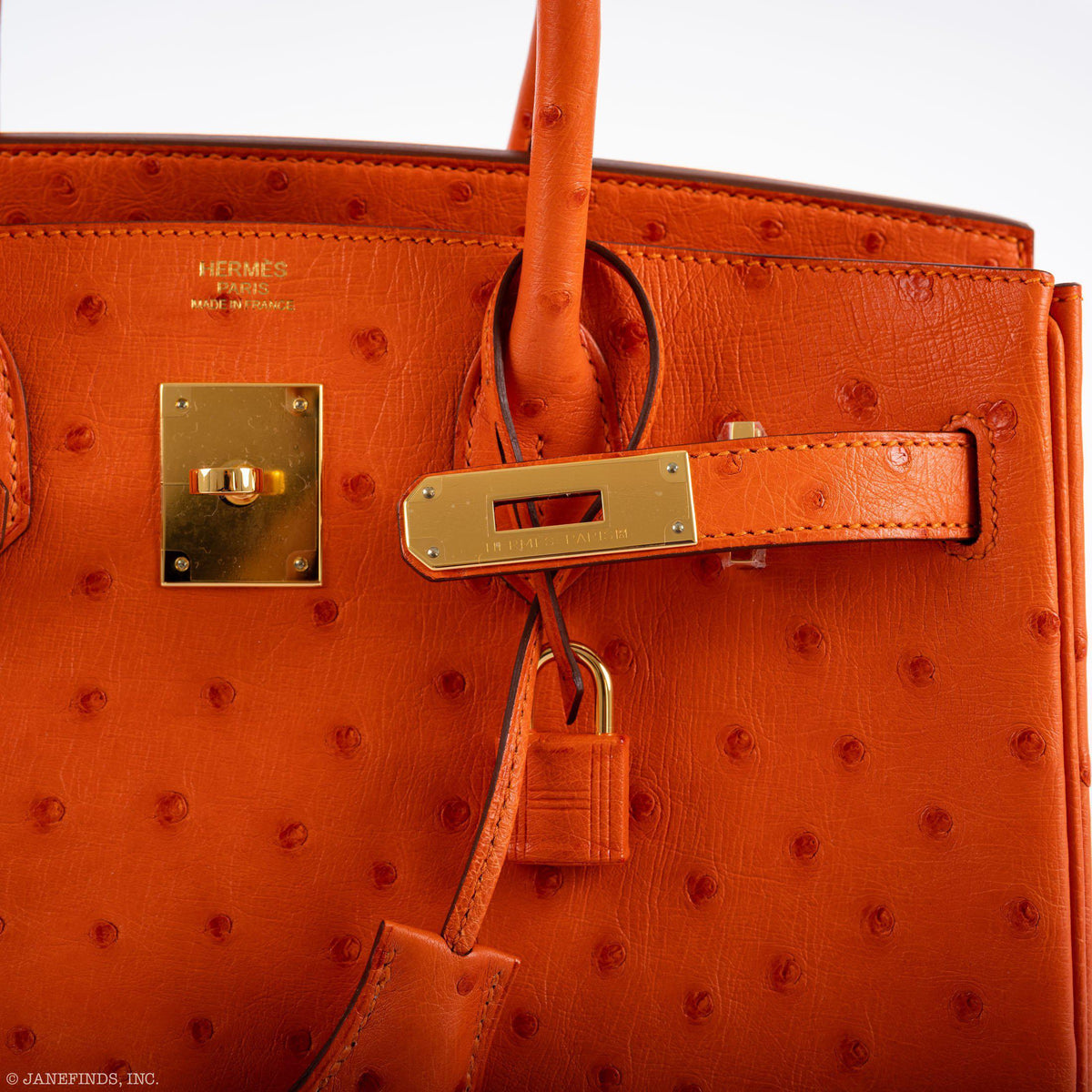Hermes Birkin 30 Tangerine Ostrich with Gold Hardware Hermes