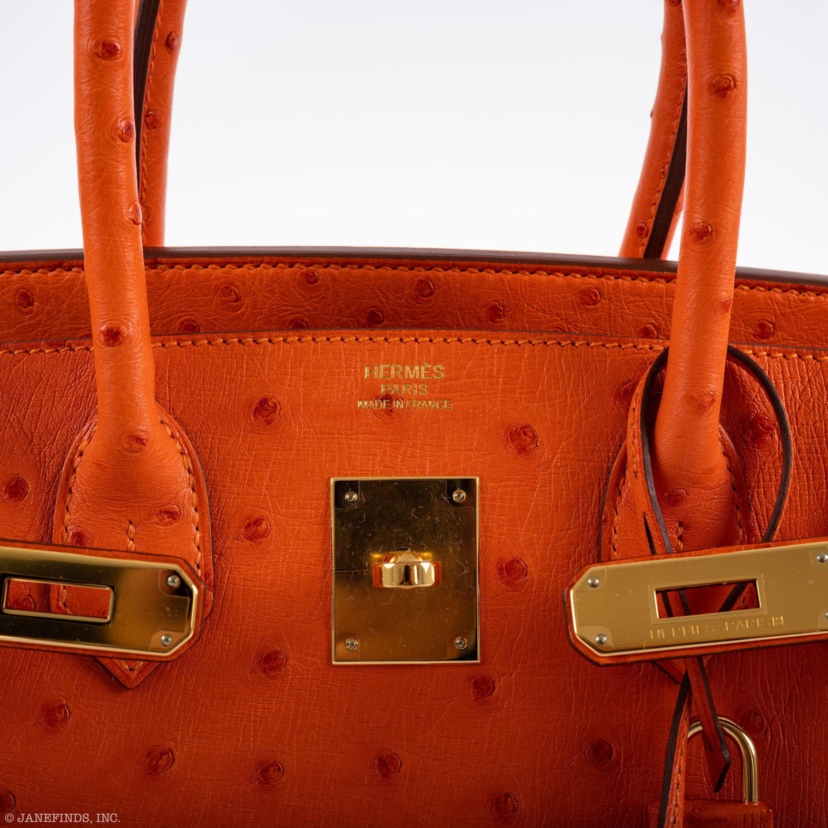 Hermes Birkin 30 Tangerine Ostrich with Gold Hardware Hermes