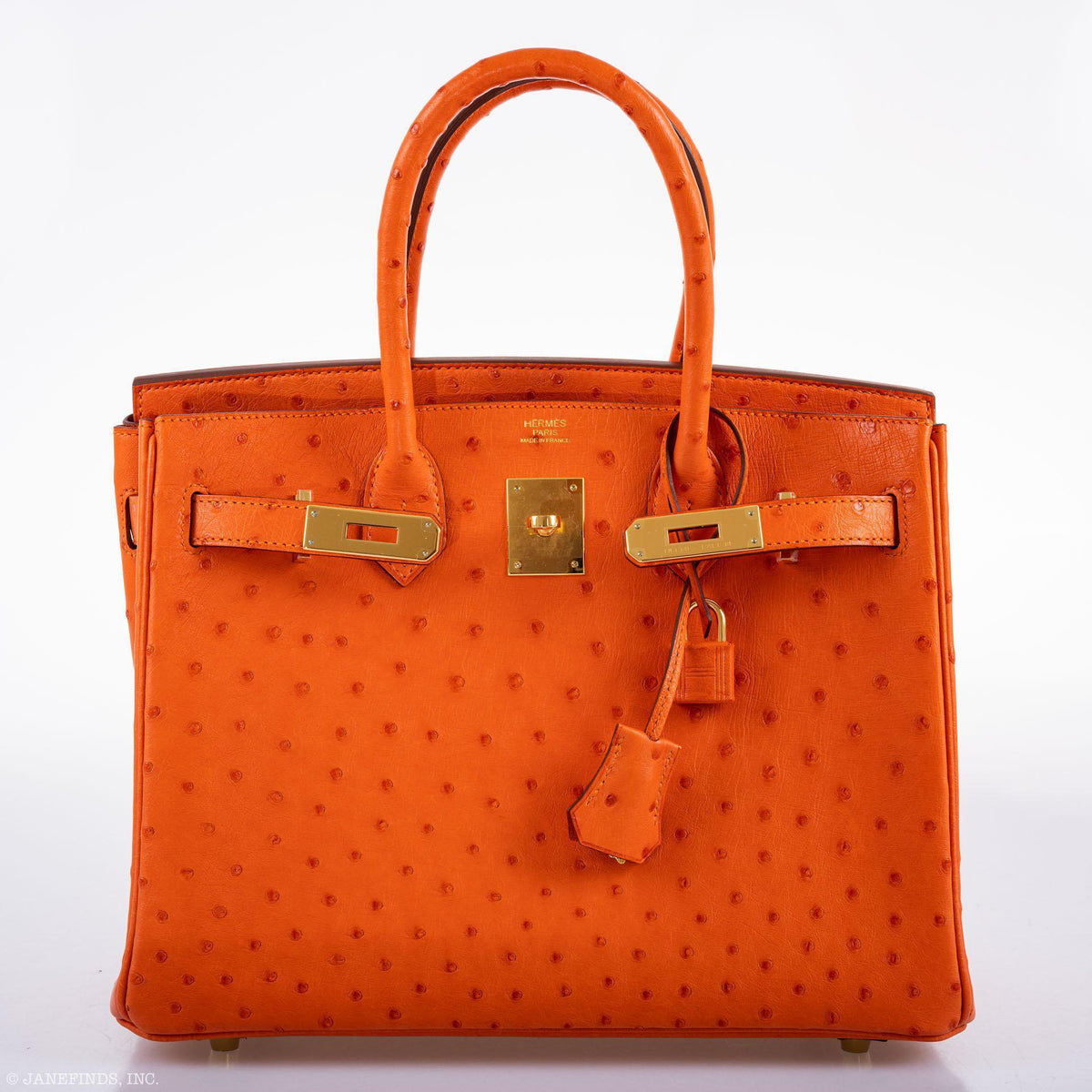 Hermes Birkin 30 Tangerine Ostrich with Gold Hardware Hermes