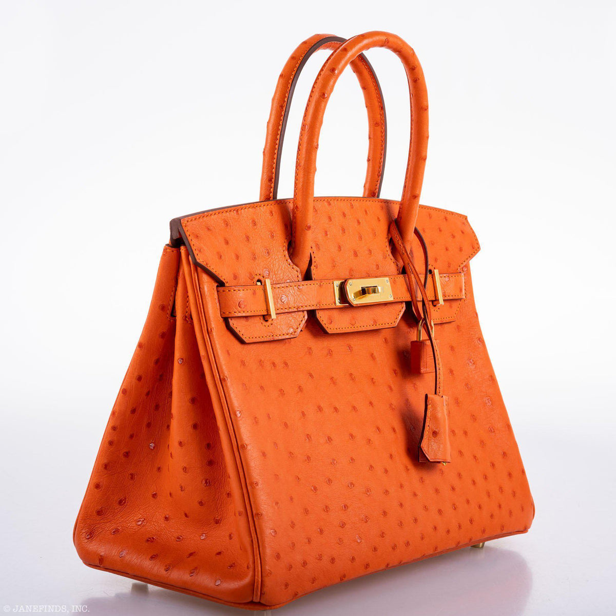 Hermes Birkin 30 Tangerine Ostrich with Gold Hardware Hermes