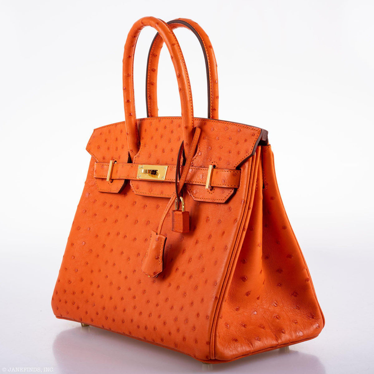 Hermes Birkin 30 Tangerine Ostrich with Gold Hardware Hermes